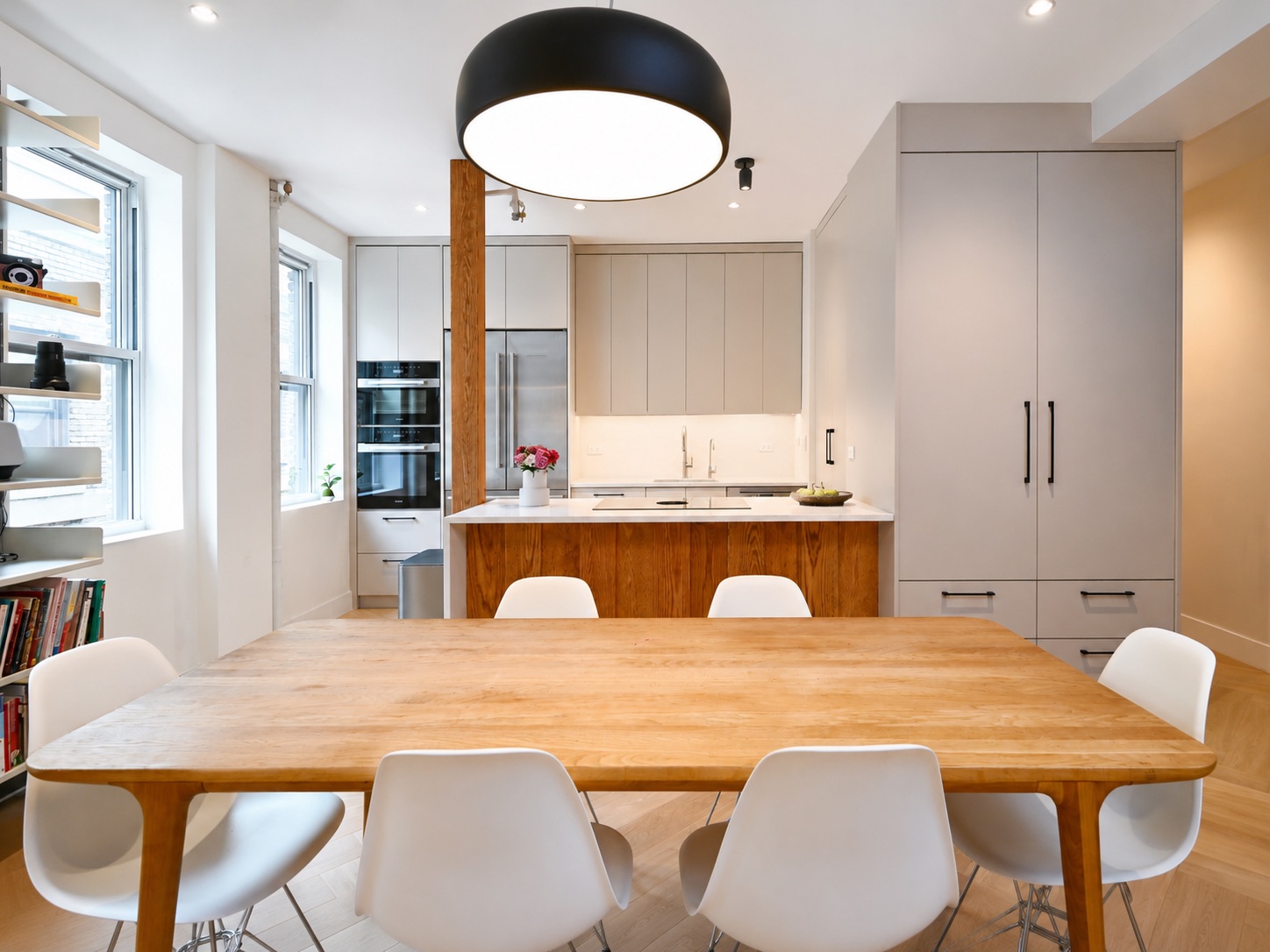 Dining area looking toward the custom kitchen island